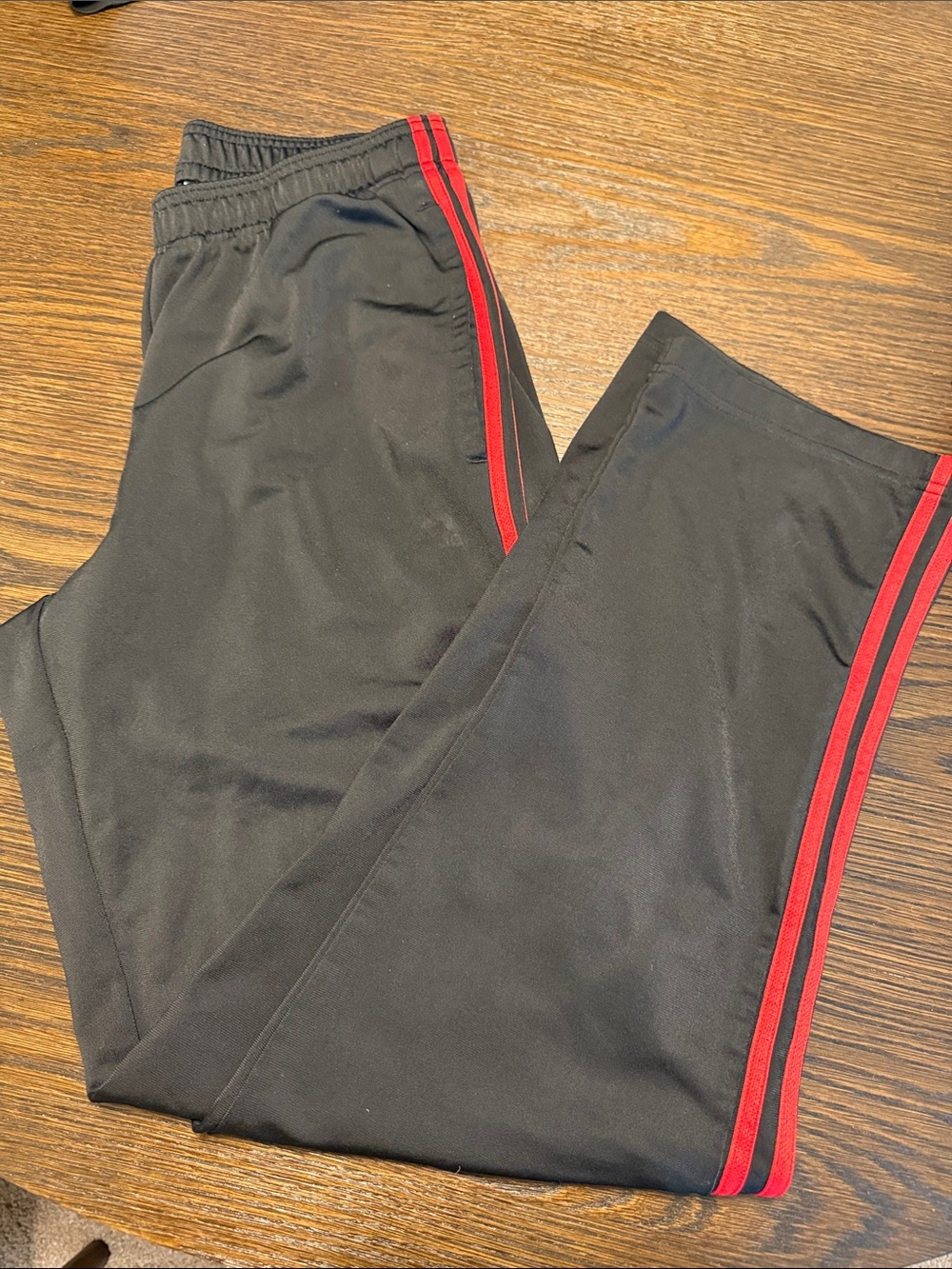 adidas Black Sweatpants with Red Side Stripes